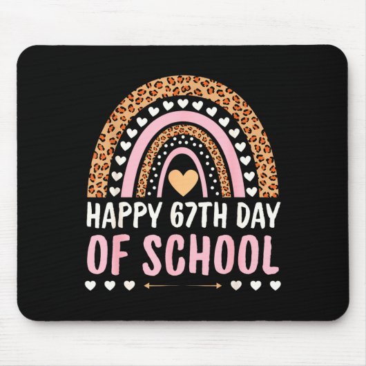 Happy 67th Day Of School 67 Days Rainbow Teachers  Mousepad (Vorne)
