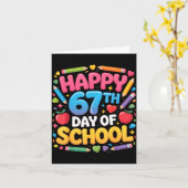 Happy 67th Day Of School Cute Teacher Student Desi Karte (Gelbe Blume)