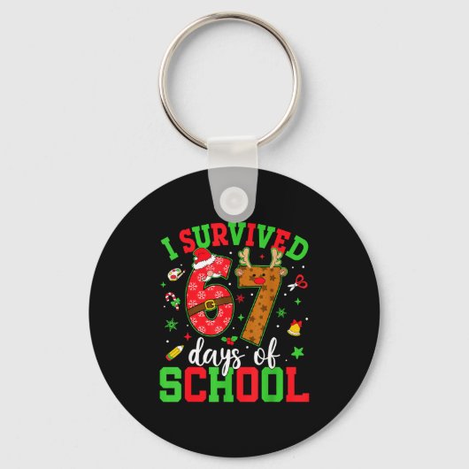 Happy 67th Day Of School Funny Christmas 67 Meme S Schlüsselanhänger (Vorderseite)