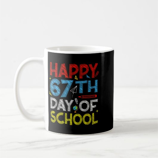 Happy 67th Day Of School - Funny Students Teachers Kaffeetasse (Links)
