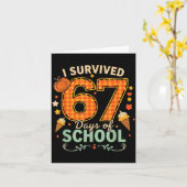 Happy 67th Day Of School Funny Teacher Thanksgivin Karte (Gelbe Blume)