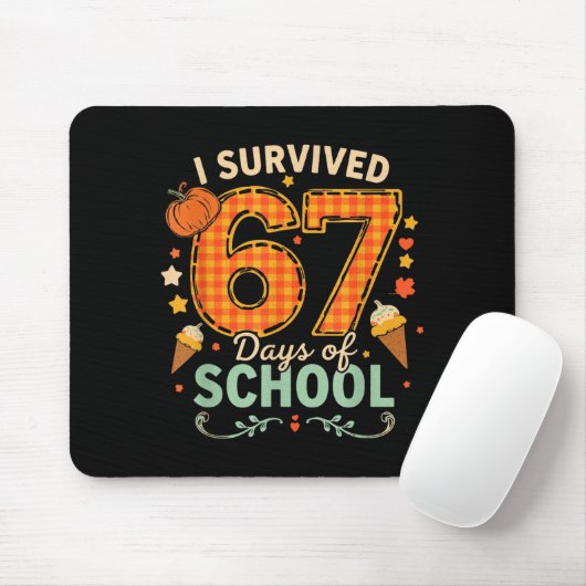 Happy 67th Day Of School Funny Teacher Thanksgivin Mousepad (Mit Mouse)