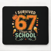 Happy 67th Day Of School Funny Teacher Thanksgivin Mousepad (Vorne)