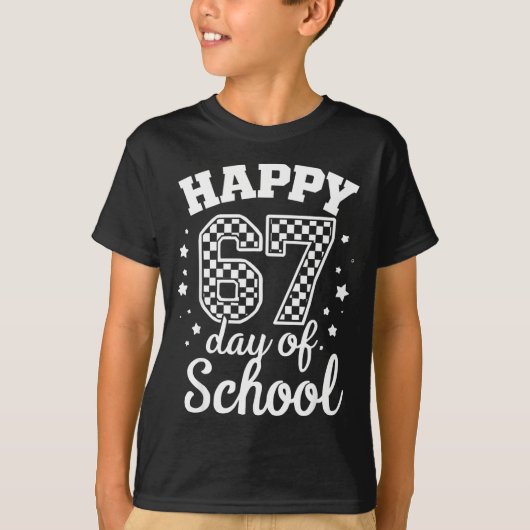 Happy 67th Day Of School Students Teacher Kids 100 T-Shirt (Vorderseite)