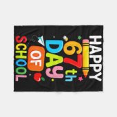 Happy 67th Day Of School Teacher Kids Six Seven 6 Fleecedecke (Vorderseite (Horizontal))