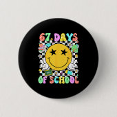 Happy 67th Day Of School Vibes Smile Face 67 Days Button (Vorderseite)
