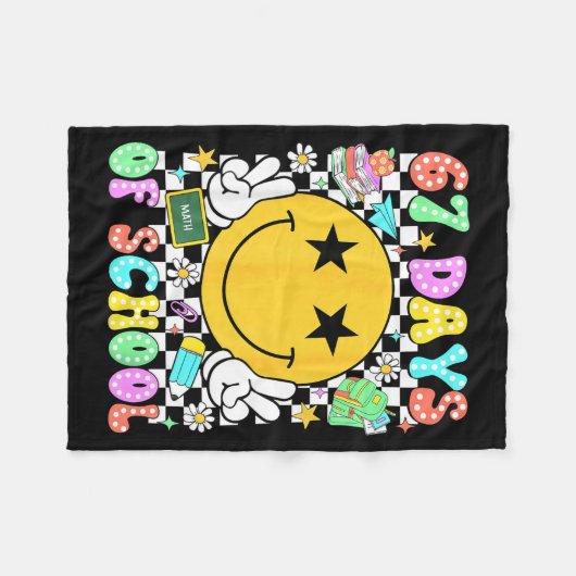 Happy 67th Day Of School Vibes Smile Face 67 Days  Fleecedecke (Vorderseite (Horizontal))