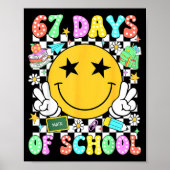 Happy 67th Day Of School Vibes Smile Face 67 Days Poster (Vorne)