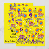 Happy 6. Geburtstag Einladung Geburtstag #6 (Vorne/Hinten)