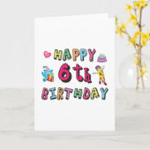 Happy 6th Birthday 6 year old b-day surprise Karte (Gelbe Blume)