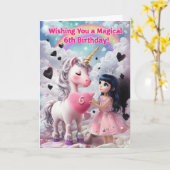 Happy 6th Birthday Card Karte (Gelbe Blume)