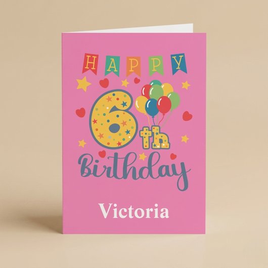 Happy 6th Birthday Card Karte