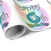 Happy 6th Birthday Geschenkpapier (Rolleneckpunkt)