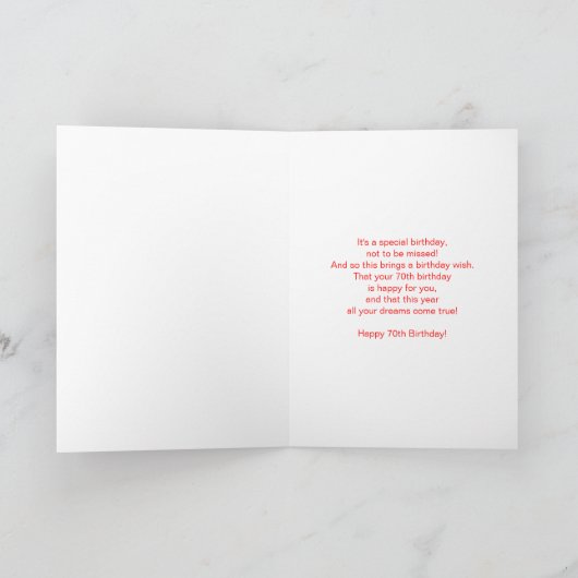 Happy 70. Geburtstag Balloon Wall Karte (Innenseite)