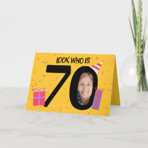 Happy 70. Geburtstag Big 70 Picture Frame Feiertagskarte