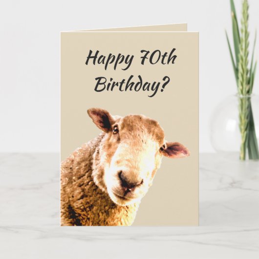 Happy 70. Geburtstag Funny Sheep Animal Spaß Karte (Vorderseite)