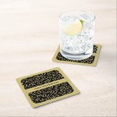 "Happy 70. Geburtstag" Gold/Schwarz Zahlenmuster Rechteckiger Pappuntersetzer (Vor Ort)