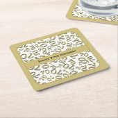 "Happy 70. Geburtstag" Gold/Weiß Zahlenmuster Rechteckiger Pappuntersetzer (angewinkelt)