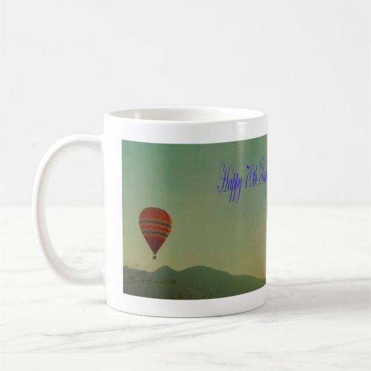 Happy 70. Geburtstag Hot Air Ballon Kaffeetasse (Links)