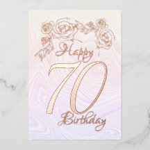 Happy 70. Geburtstag mit Gold Foil-Urlaubskarte