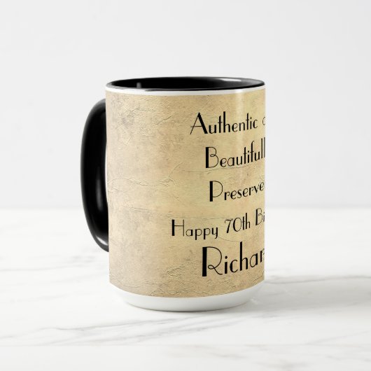 Happy 70. Geburtstag Tasse (Vorderseite Links)