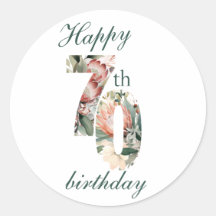 Happy 70. Round Aufkleber