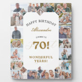 Happy 70th Birthday Personalized Photo Collage Fotoplatte (Vorderseite)