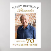 Happy 70th Birthday Personalized Photo Party Sign Poster (Vorne)