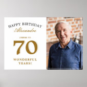 Happy 70th Birthday Personalized Photo Party Sign Poster (Vorne)