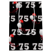 Happy 75. Geburtstag Balloons Mittlere Geschenktas Geschenktüte (Rückseite)