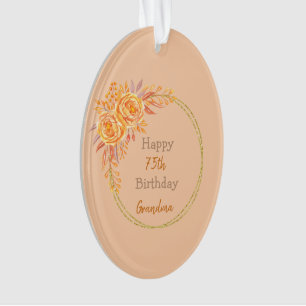 Happy 75. Geburtstag Grandma Gold geometrische Rah Ornament