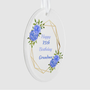 Happy 75. Geburtstag Grandma Gold geometrische Rah Ornament