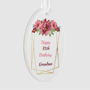 Happy 75. Geburtstag Grandma Gold geometrische Rah Ornament