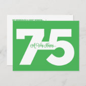 Happy 75. Geburtstag Meilenstein Postkarten - in g (Vorne/Hinten)
