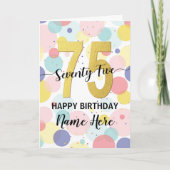 Happy 75. Geburtstag Pastel Rainbow Gold Frau Karte (Vorderseite)