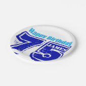 Happy 75. Geburtstag Personalisierte Papierplatte Pappteller (Schrägansicht)