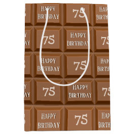 Happy 75. Geburtstag Schokolade Candy Bar Mittlere Geschenktüte