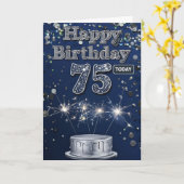 Happy 75. Geburtstagskarte Karte (Gelbe Blume)