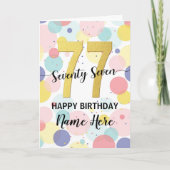 Happy 77. Geburtstag Pastel Rainbow Gold Frau Karte (Vorderseite)