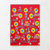 Happy 7th Birthday Card, #7 Red & Yellow Dreifach Gefaltete Karte (Cover)