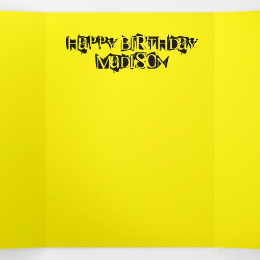 Happy 7th Birthday Card, #7 Red & Yellow Dreifach Gefaltete Karte (Innenseite Mitte)