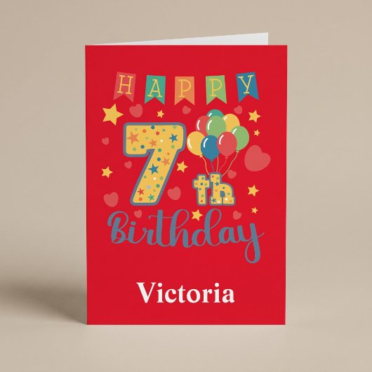Happy 7th Birthday Card Karte