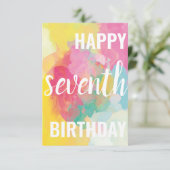 Happy 7th Birthday Card ("Watercolor Gradients") (Stehend Vorderseite)