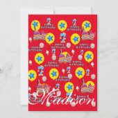 Happy 7th Birthday Einladung Geburtstag #7 Red (Vorderseite)