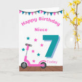 Happy 7th Birthday Niece Karte (Gelbe Blume)