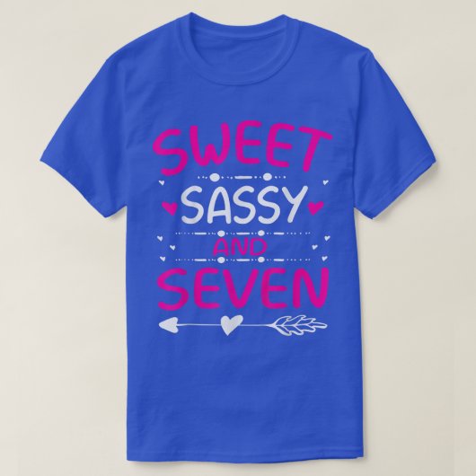Happy 7th Birthday Sweet Sassy and Seven Girls 7 Y T-Shirt (Design vorne)
