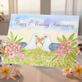 Happy 7th Wedding Anniversary Laysan Albatross Karte