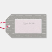 Happy 7th Wool Heart Anniversary Gift Tag Geschenkanhänger (Rückseite Horizontal)