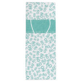 Happy 80. Aquamarin/weiß Zufallszahlenmuster Geschenktüte Für Weinflaschen (Rückseite)