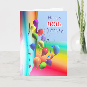 Happy 80. Geburtstag Balloon Wall Karte